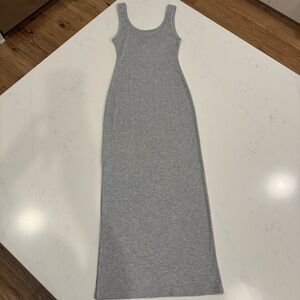 NWT : Onzie : Ribbed Slit Maxi Dress : Grey : Medium